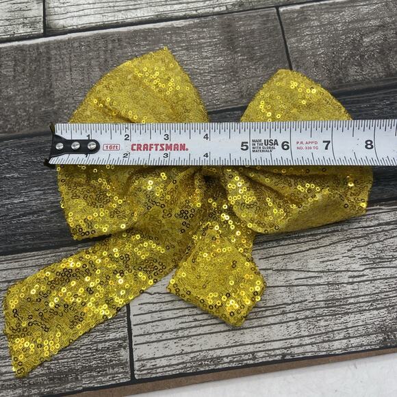 White Flower Girl Sees With Gold Ribbon And Bow Large {54} - Picture 15 of 15